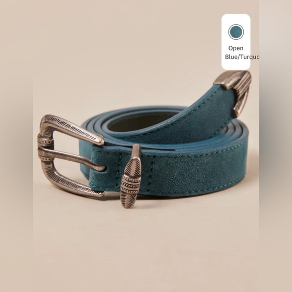 Lucky Brand Accessories - Women’s Lucky Brand Suede Western Belt Turquoise Small